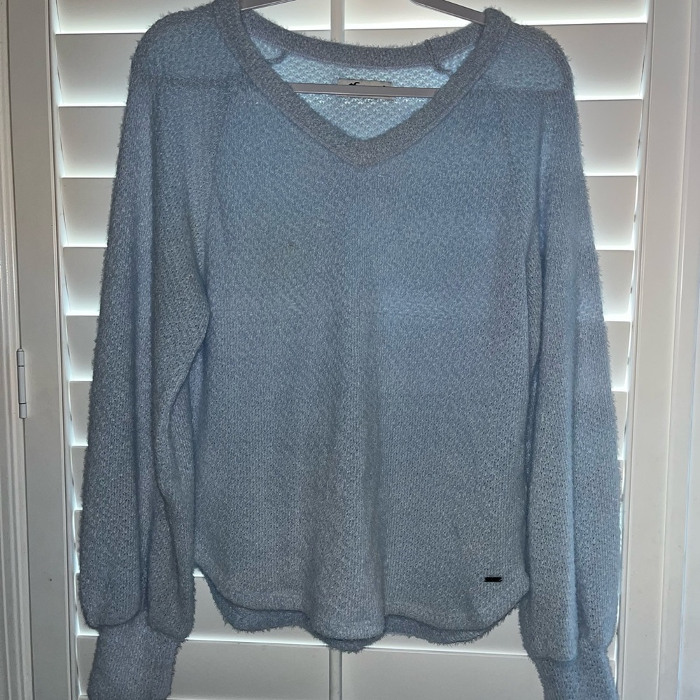 Hollister Soft Blue V-Neck Sweater